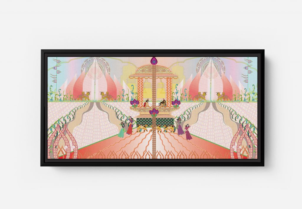 Gala Long Horizontal Matte Framed Canvas Wall Art BollyDoll
