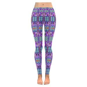 Purple and Blue on Paisley Low Rise Leggings