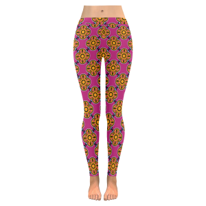 Pink and Gold Geo Low Rise Leggings