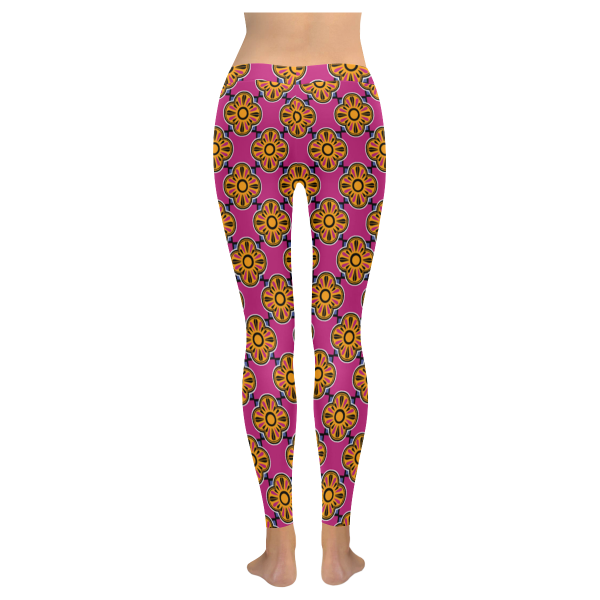 Pink and Gold Geo Low Rise Leggings – BollyDoll