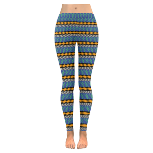 People Blue and Yellow Low Rise Leggings