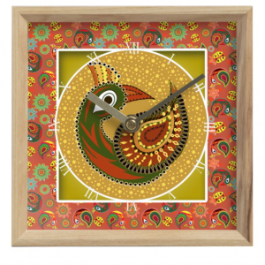 Multi Pattern Peacock Mantle Clock