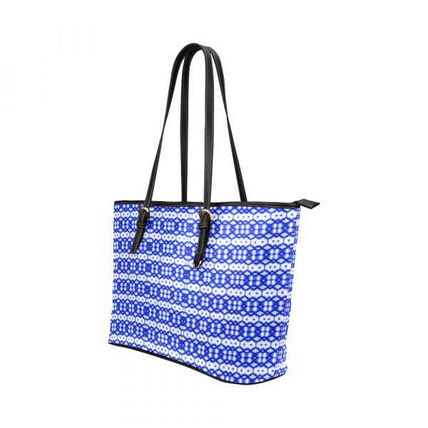 Coral Fish Blue Pattern Leather Tote Bag - BollyDoll