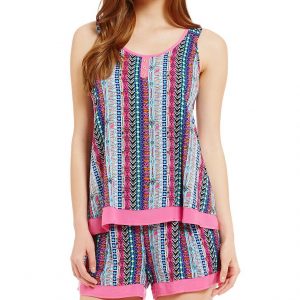 Tribal Striped Pink Lounge Top