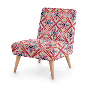 Lotus Flower Red and Purple Occasional Chair