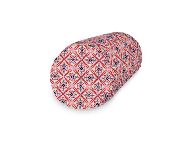 Lotus Flower Red and Purple Bolster Cushion - BollyDoll