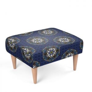 Blue Geo Footstool