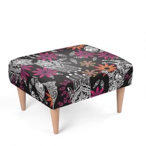 Hand and Animal Collage Footstool