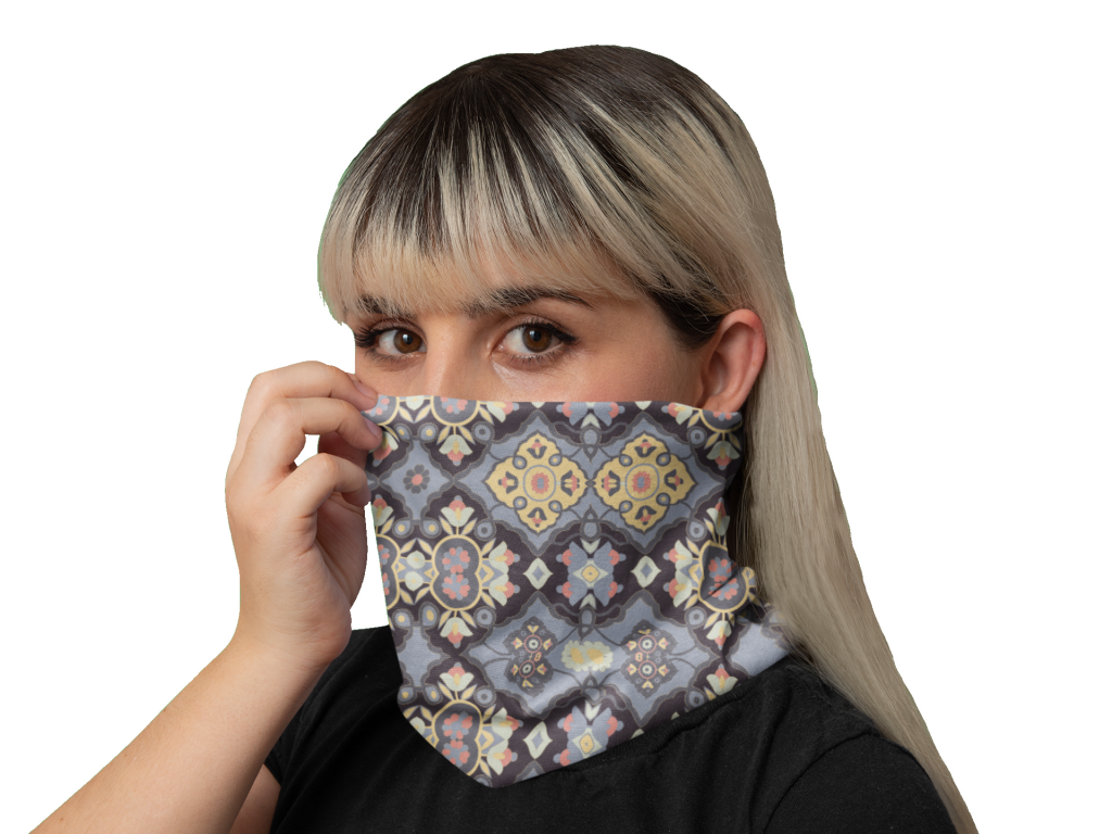 Flower Opal Yellow Neck Gaiter BollyDoll