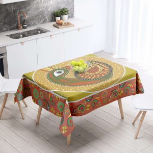 Multi Pattern Peacock Table Cloth